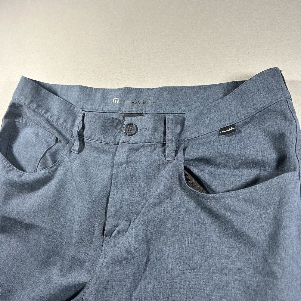 TravisMathew Golf Pants Mens 34x32 Blue Stretch Flat Front Five Pocket